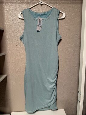 Sleeveless Midi Dress in Sage Blue by